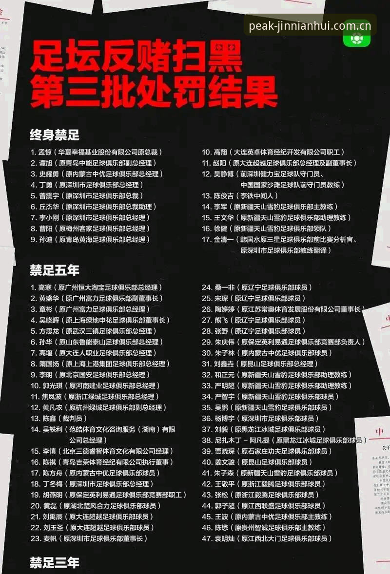 中国足协公布第三批禁足名单最新动态，65人受罚震动国内足坛